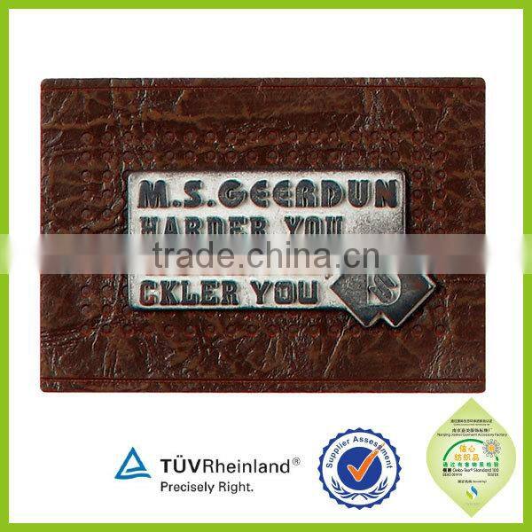 factory fashion logo leather suede label