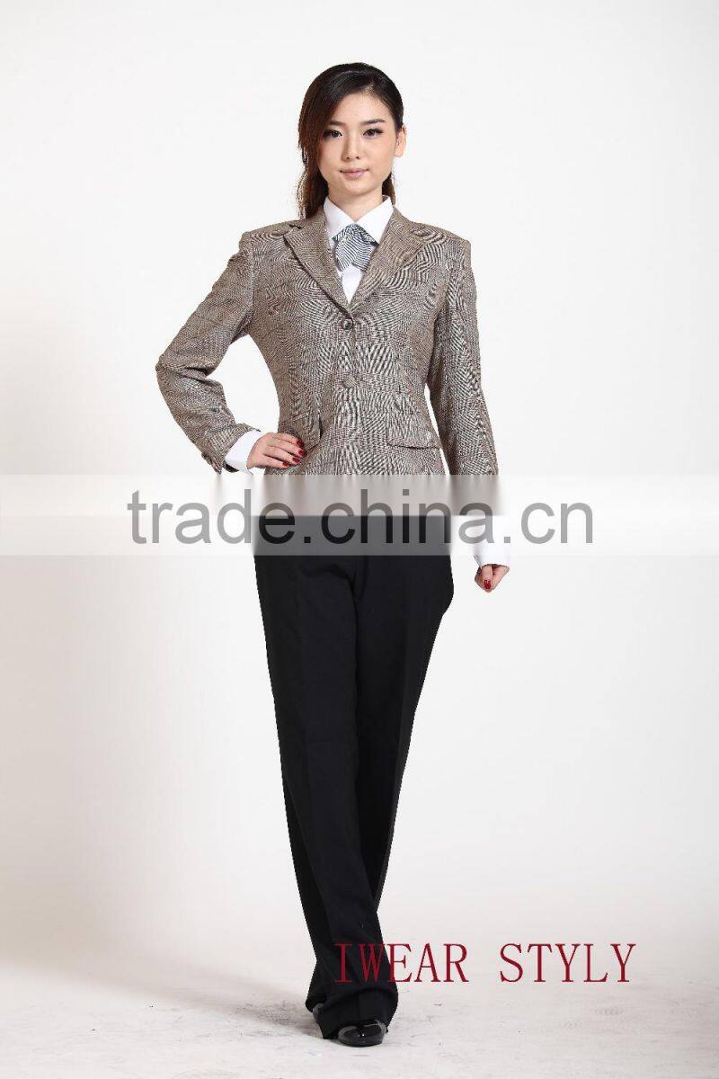 2PCS Fashion grid suits for women / Ladies suits jaket& pants