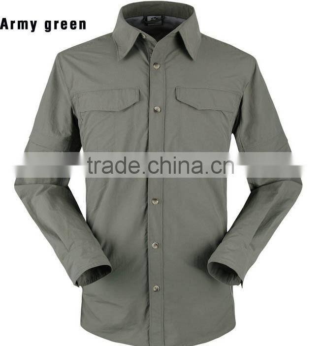 Outdoor Shirt Men wader Shirts uv long sleeve polyester quick dry fishing shirts custom-made