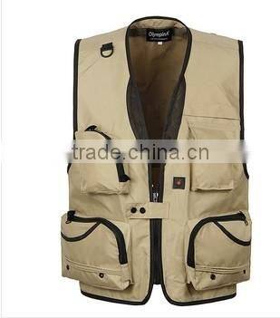 Man's Outdoor Multi-pocket Vest Outdoor Hiking Photography Canvas Vest Waistcoat Of Photographer made in China