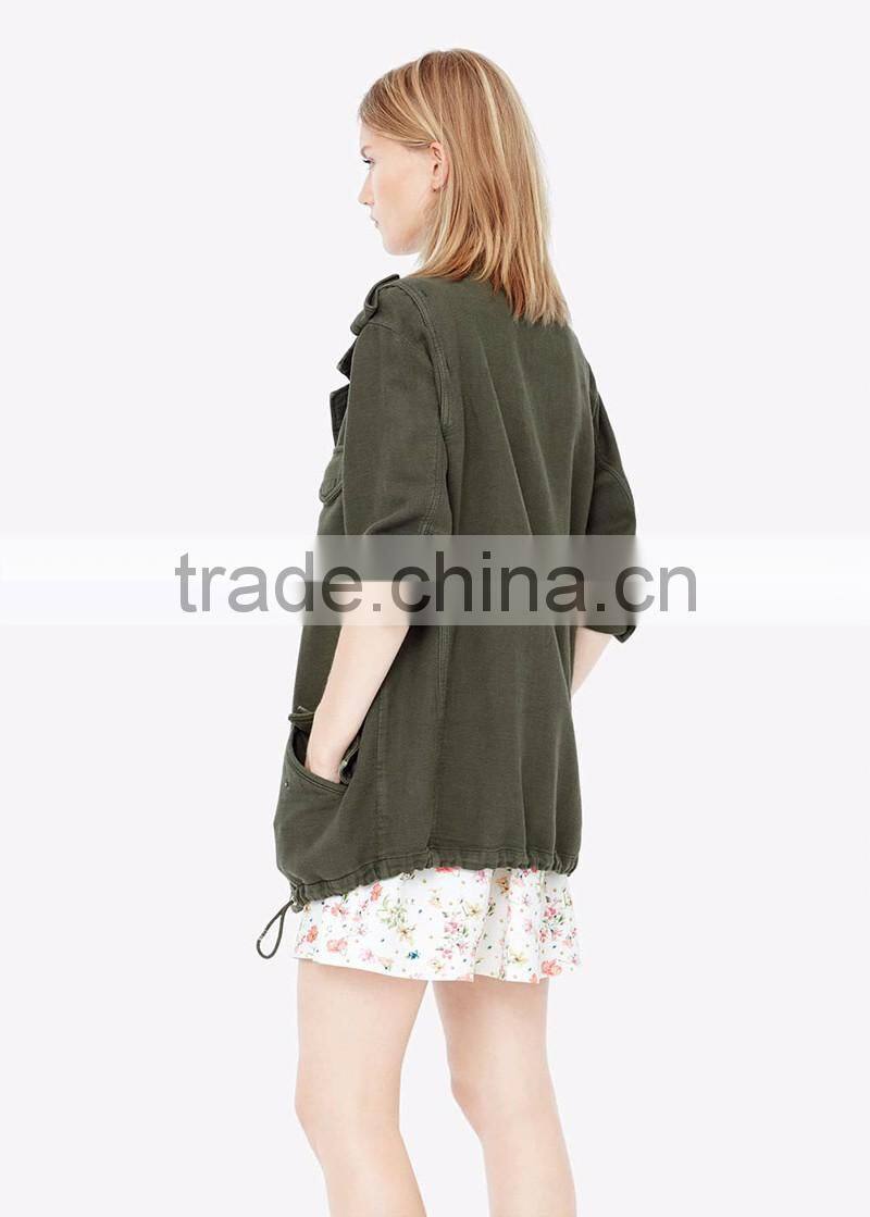 womens m65 military style jacket with multi pockets