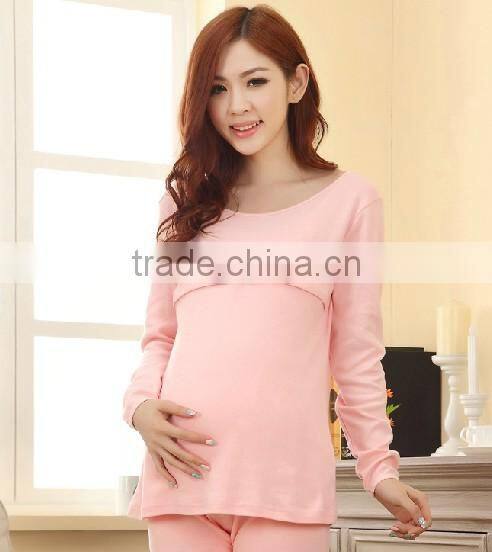 Autumn comfortable casual house wear maternity pajamas wholesale lounge wear plaid breastfeeding wear