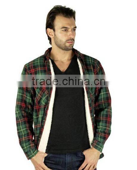 Men's Sherpa-Lined Flannel Jacket