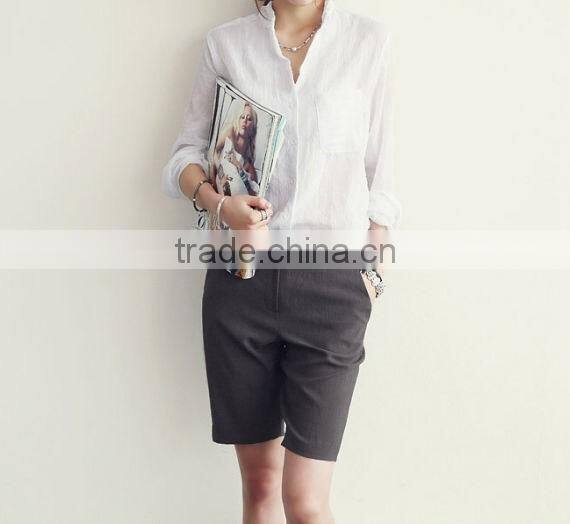 SZXX Wholesale Womens Lady Hemp Breathable Casual Blouse Shirts