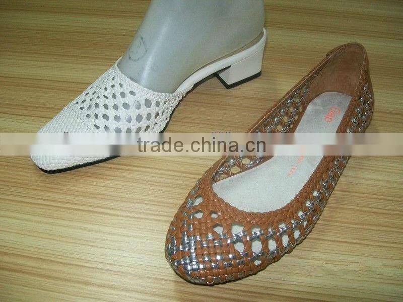 Ladies' Sandal Woven Shoe Upper Material