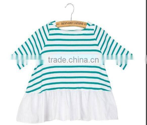 Hot sale new kids cotton ruffle long sleeve pettitop high quality baby fall clothes