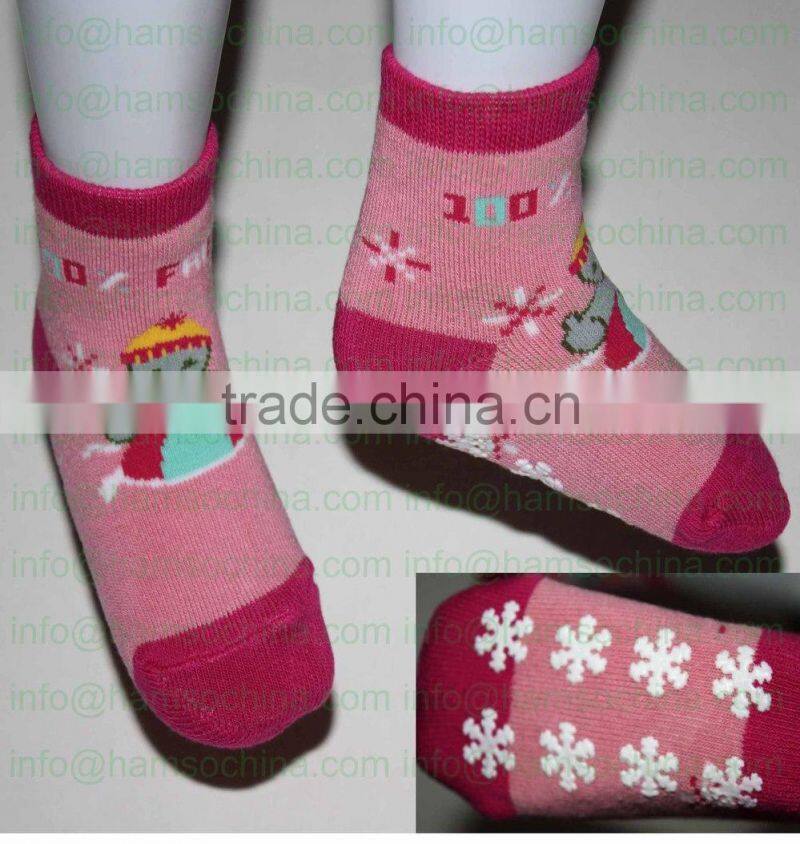 Baby Christams snow design terry towelling warm socks