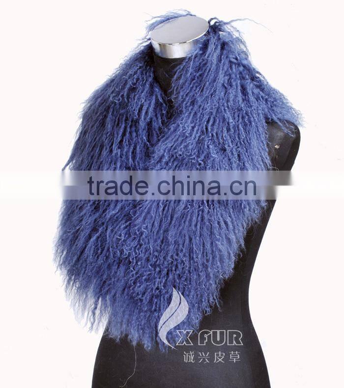 CX-A-52S Latest Fashionable Detachable Blue Collar Mongolian Lamb Big Fur Collar