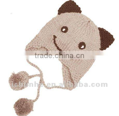 lovely & fashion knitted cute hats with handmade flower