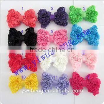 high quality wholesale silk flower,puff ruffle flower for girls dress,handmade flowers for hair