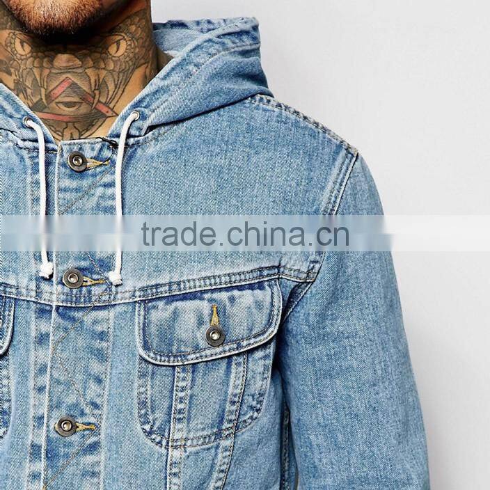 fashion denim jacket With Hooded Anorak Jacket With pocket great quality