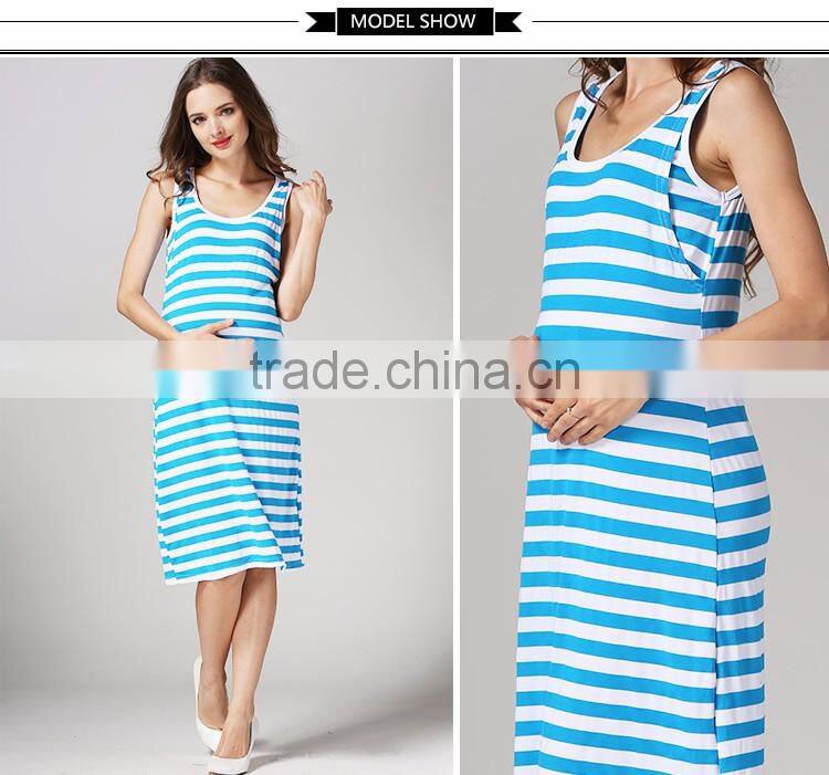 Maternity Dress Ladies Nursing Clothing Athleisure Hide Breastfeeding Opening Skirts
