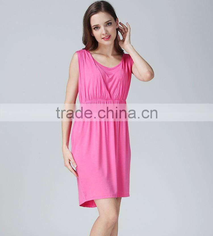 Comfortable Cotton Stretch Maternity Loose Dress Pregnant Clothes Low MOQ Breastfeeding