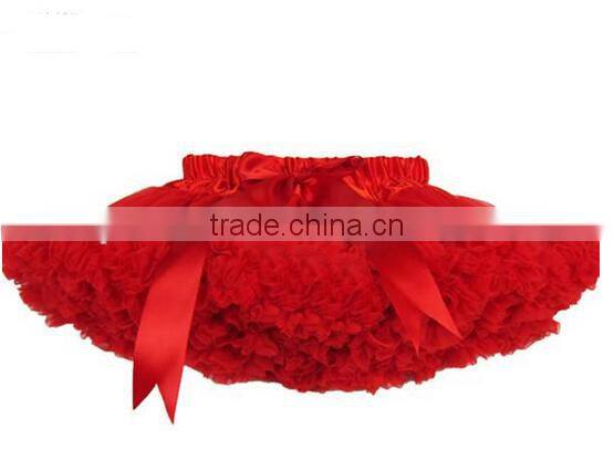 Pure Colors Fluffy Puffy Tutu Skirt Chiffon Bowknot Soft Baby Girl Mini Dress