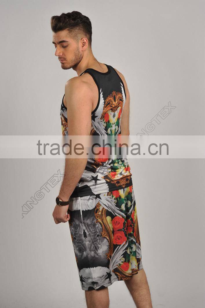 apparel wholesale custom printed 100 polyester tank tops