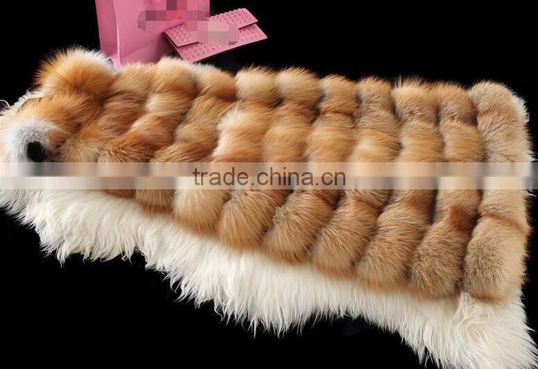 CN-R-50 China Supplier Womens Luxury Long Red Fox Gilet Real Silver Fox Fur Vests
