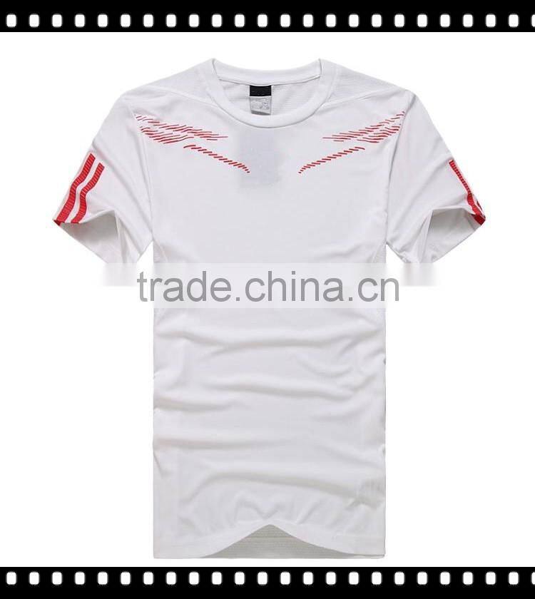 100% Polyester Mens Short Sleeve Quick Dry Slim Blank T Shirt Fashion Casual Running Tees