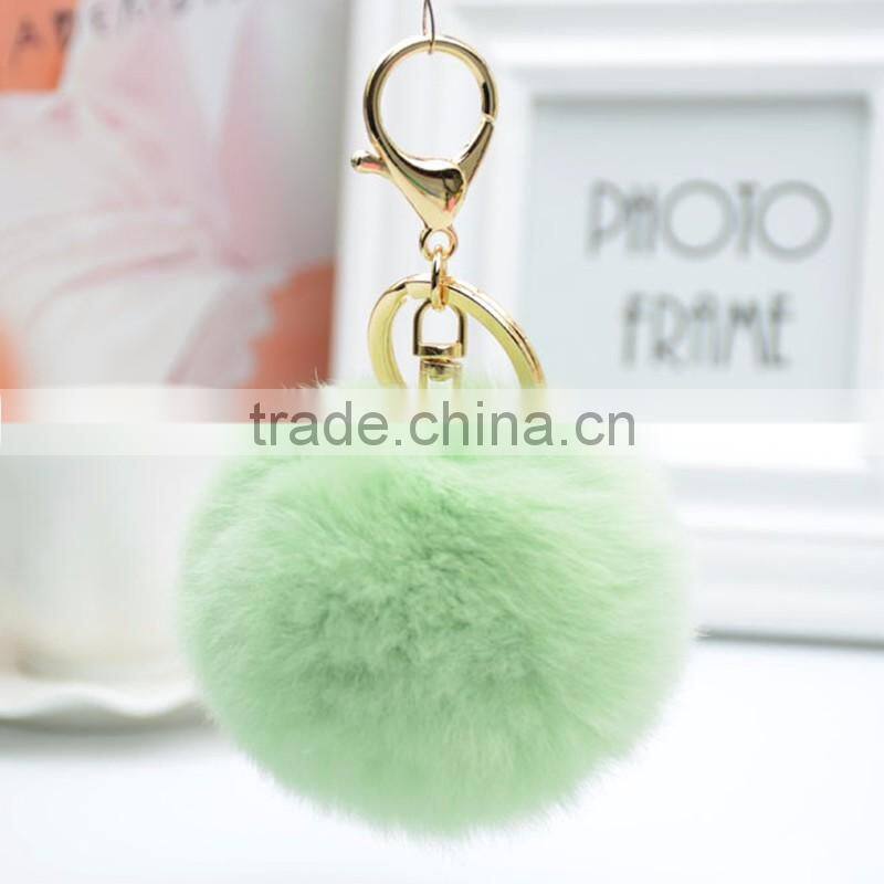 Myfur Newest 2016 Rabbit Fur Pom Keychain Women Bag Charms Accessories Big Size Flower pom pom Keychain