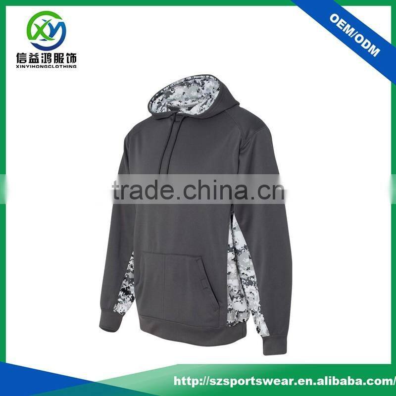 High Quality Sublimation sleeve and body side 100%Polyester Sport Man Pullover Hoodie