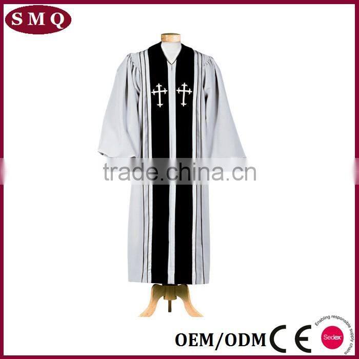 Preist clergy Embroidered Black pulpit robe