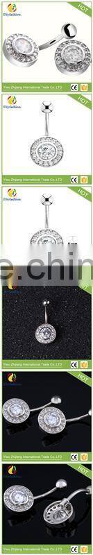 Hot selling AAA cubic zricon navel ring with low price