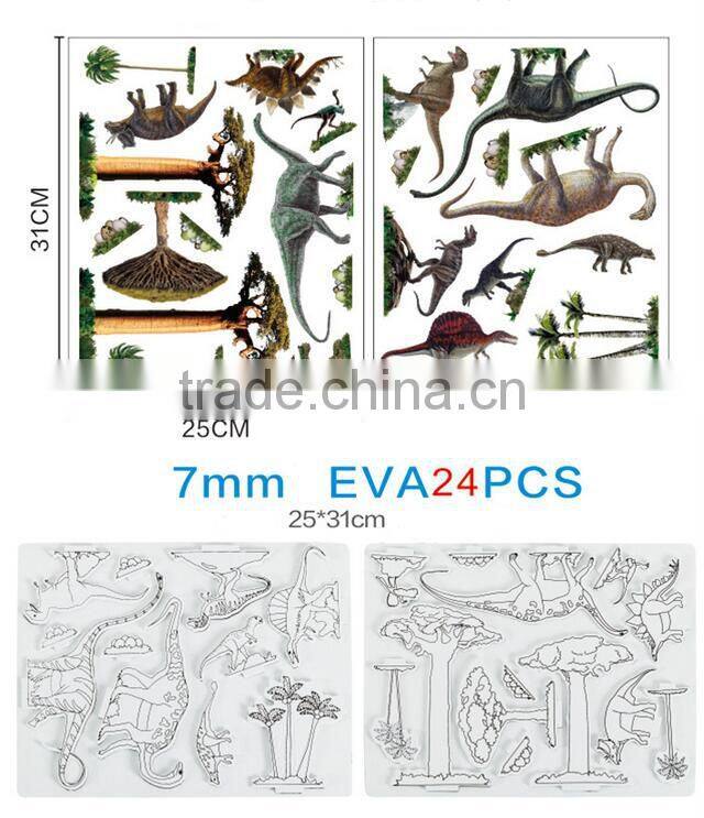 dinosaur park children educational painting toy 3d puzzle toys for kids