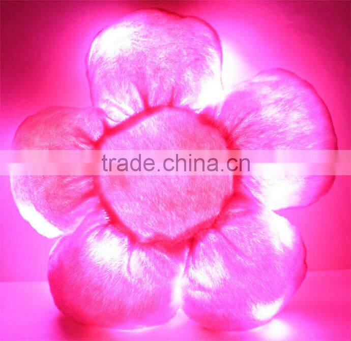 Hot sale LED flower shaped musical lighted pillow