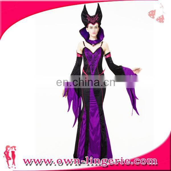 New Arrival sexy Halloween costume black and purple devil Lady