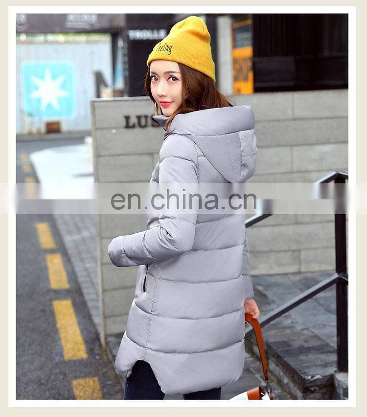 2017 autumn and winter new in the long section was thin down jacket hooded coat thickening coat
