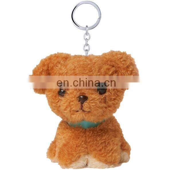 Lifelike Cheap Cute 10cm Custom Stuffed Animal Soft Dog Plush Keychain