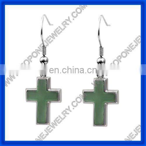 2014 popular stainless steel male a cross earring jewelry China manufacturer