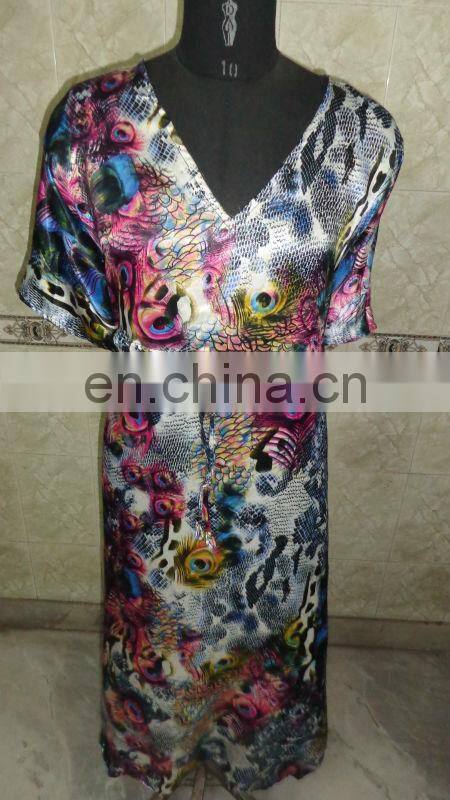 Printed Satin kaftan