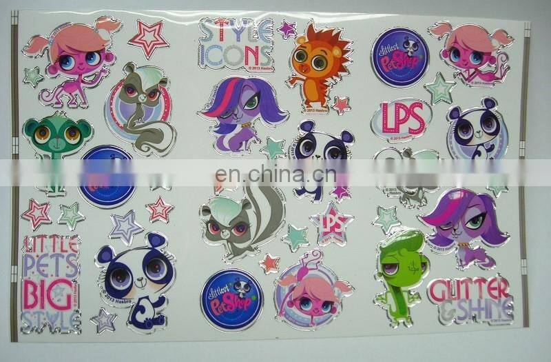 custom shining 3D colored number bubble sticker