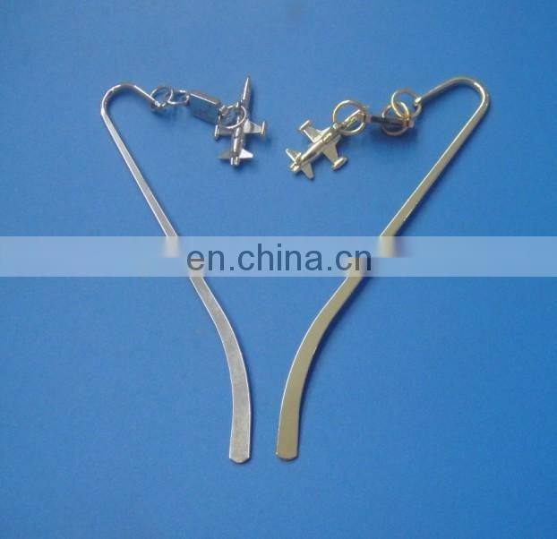 Airplane Pendant Metal Bookmarks, Metal Bookmark With Custom Logo Charm