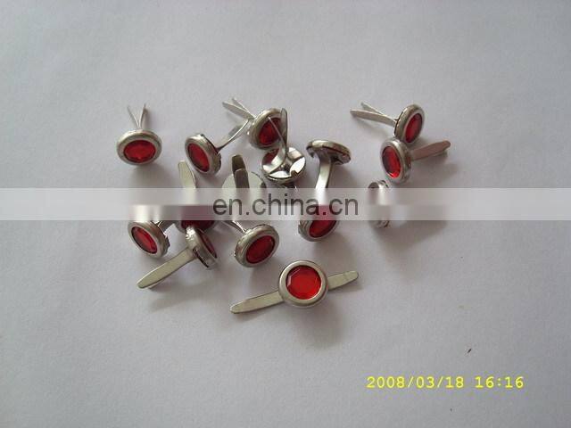 fashion metal cotter pin with red diamond
