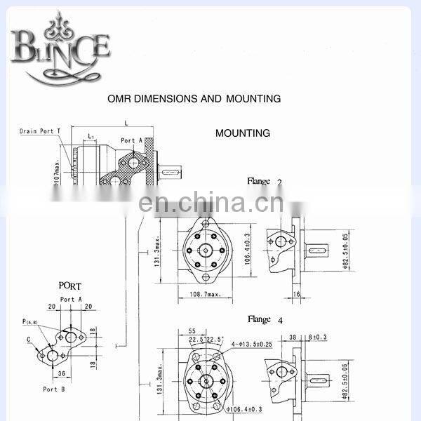 blince OMR50-2AD hydraulic pumps motor for mini hay baler machine,small hydraulic wheel motor