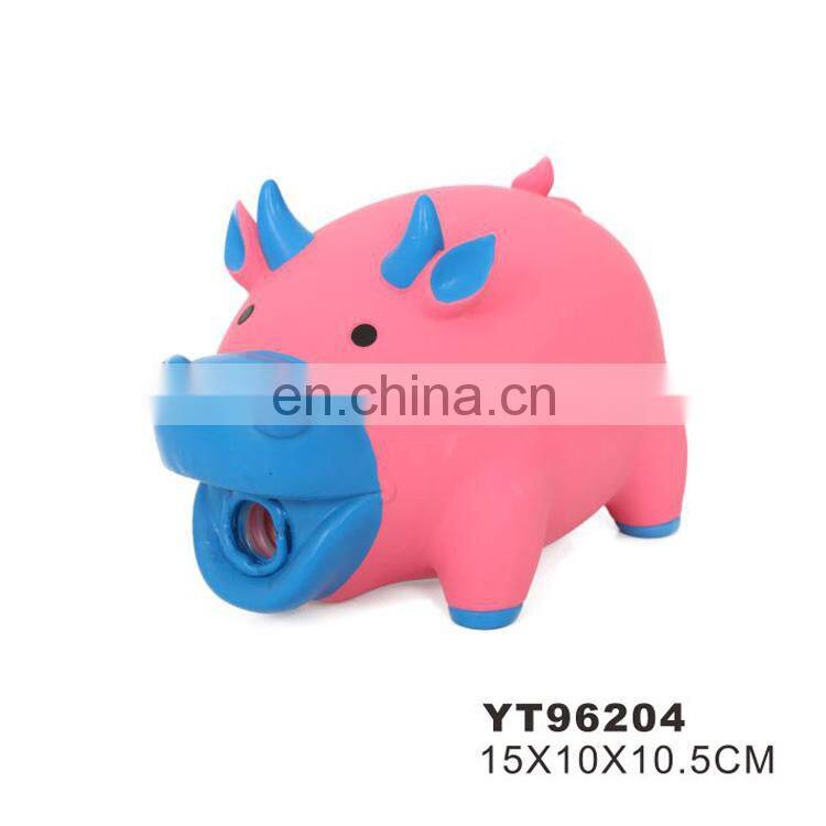 Cute pig interactive dog toy pet latex toy with oink squeaker