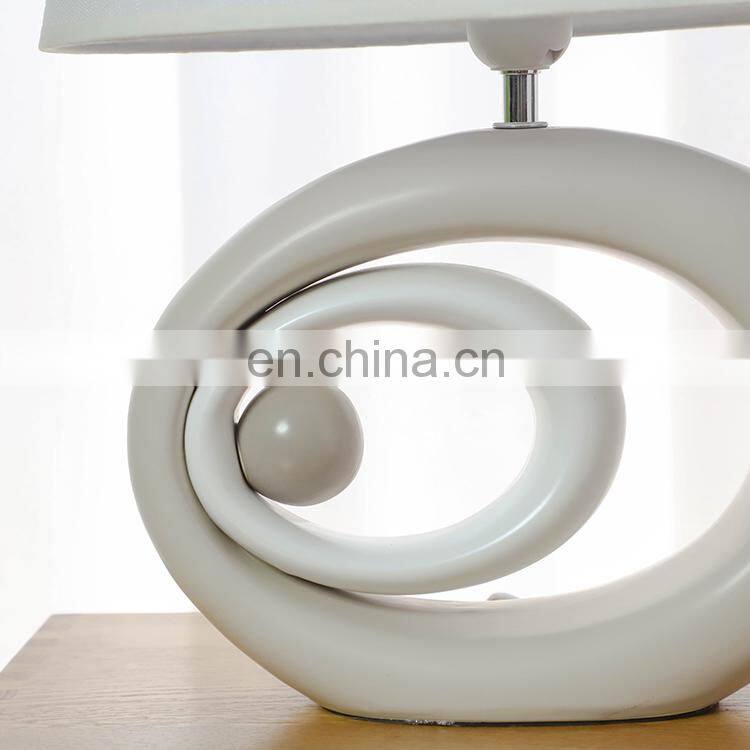 Latest arrival indoor lighting oval shape indoor ceramic lamps with custom lampshade