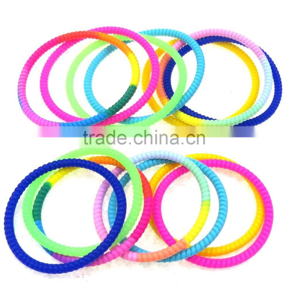 Silicone Bracelet Woman Wristband Hand mosquito repellent neon luminous Elastic Hair Band