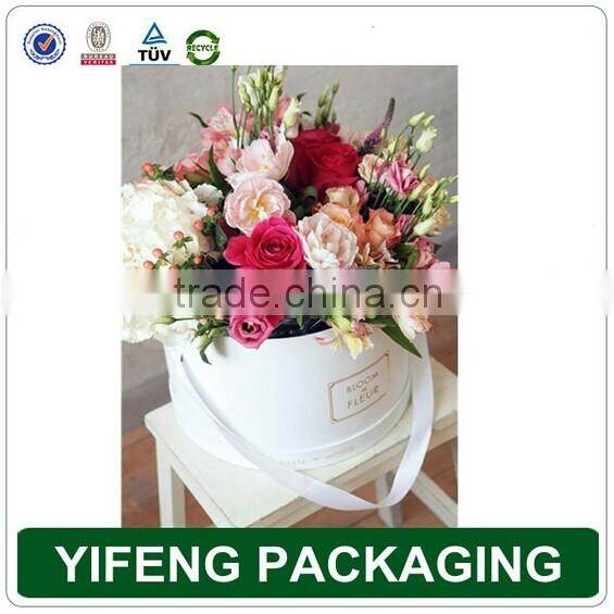 Custom Color White Black Flower Boxes With Handle Packaging