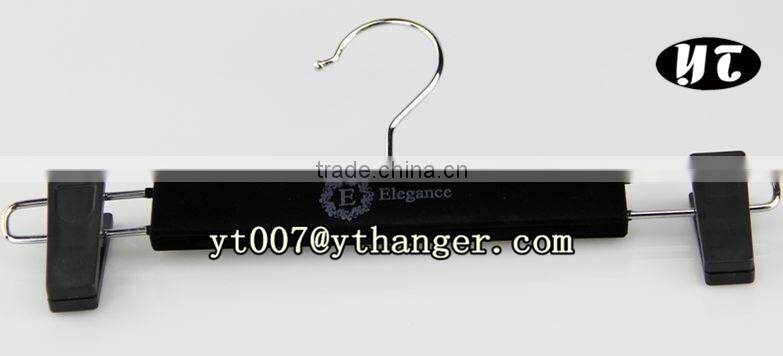 Flocked hanger,velvet coated hanger and pants hanger with clamp