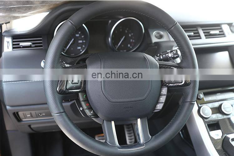 New! Carbon Fiber Style ABS Plastic Accessories For Land Rover Range Rover Evoque Steering Wheel Button Cover Trim