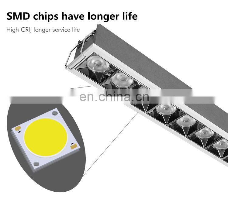 High Quality Commercial SMD Wall Washer Showroom Light Spot 20w Led recessed Linear Ceilings Downlight