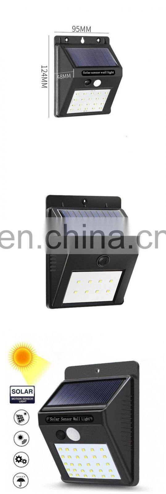 100 Outdoor Solar LED Wall Lamp Motion Sensor Waterproof Garden Decoration LED Solar Wall Lights
