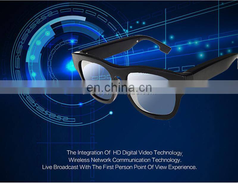 High Tech 1080P Full HD live streaming NO Hole Invisible android wifi video glasses camera