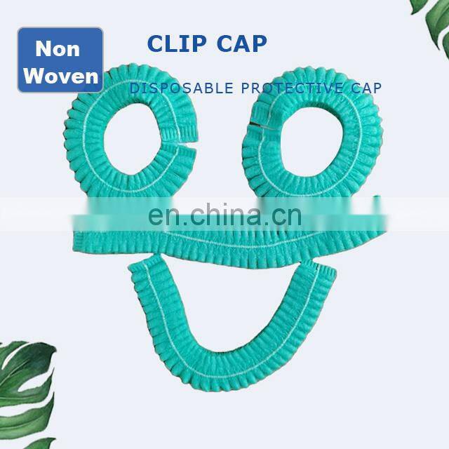 Disposable Non Woven PP Head Hair Cover Strip Mob Clip Surgical Doctor Nurse Bouffant Cap gorro oruga