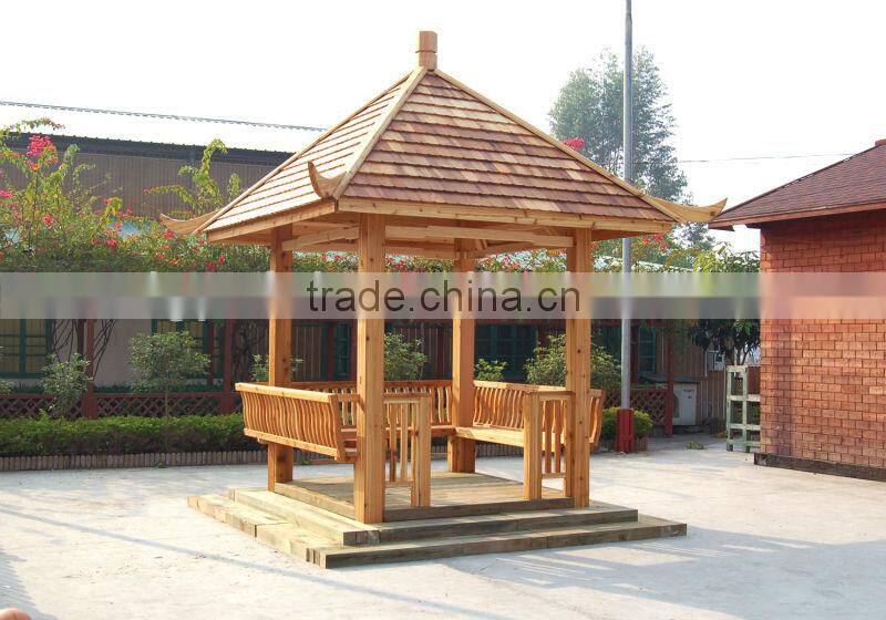 wood outdoor bird pavilion