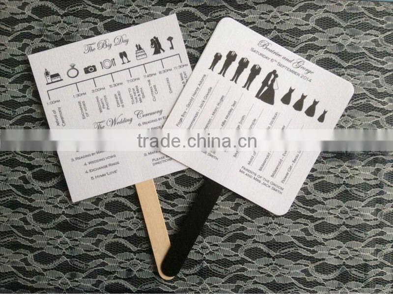 Wedding cardboard fan, advertisment paper fan with Cardboard Hand Fans