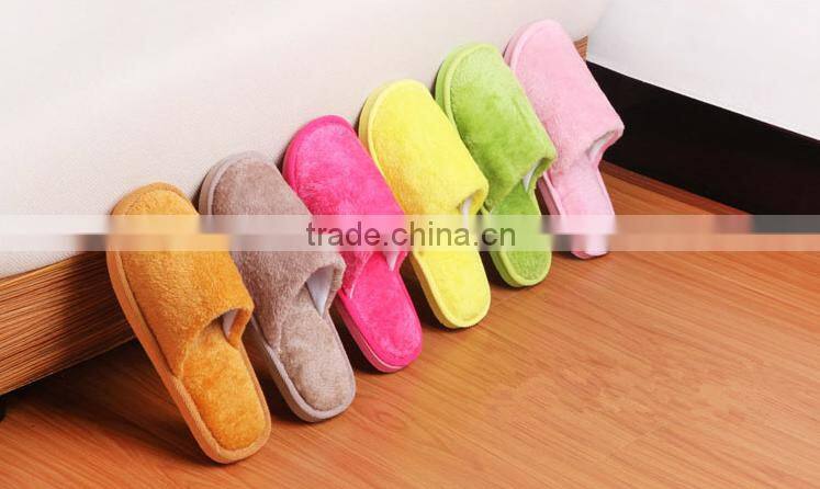 Winter women men home floor slipper single color warm indoor slippers