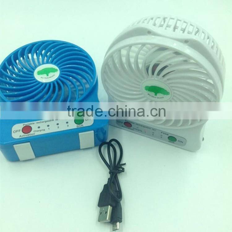 Rechargeable Battery Powered USB Cooler Adjustable Speed usb personal fans mini usb fan with Led Light